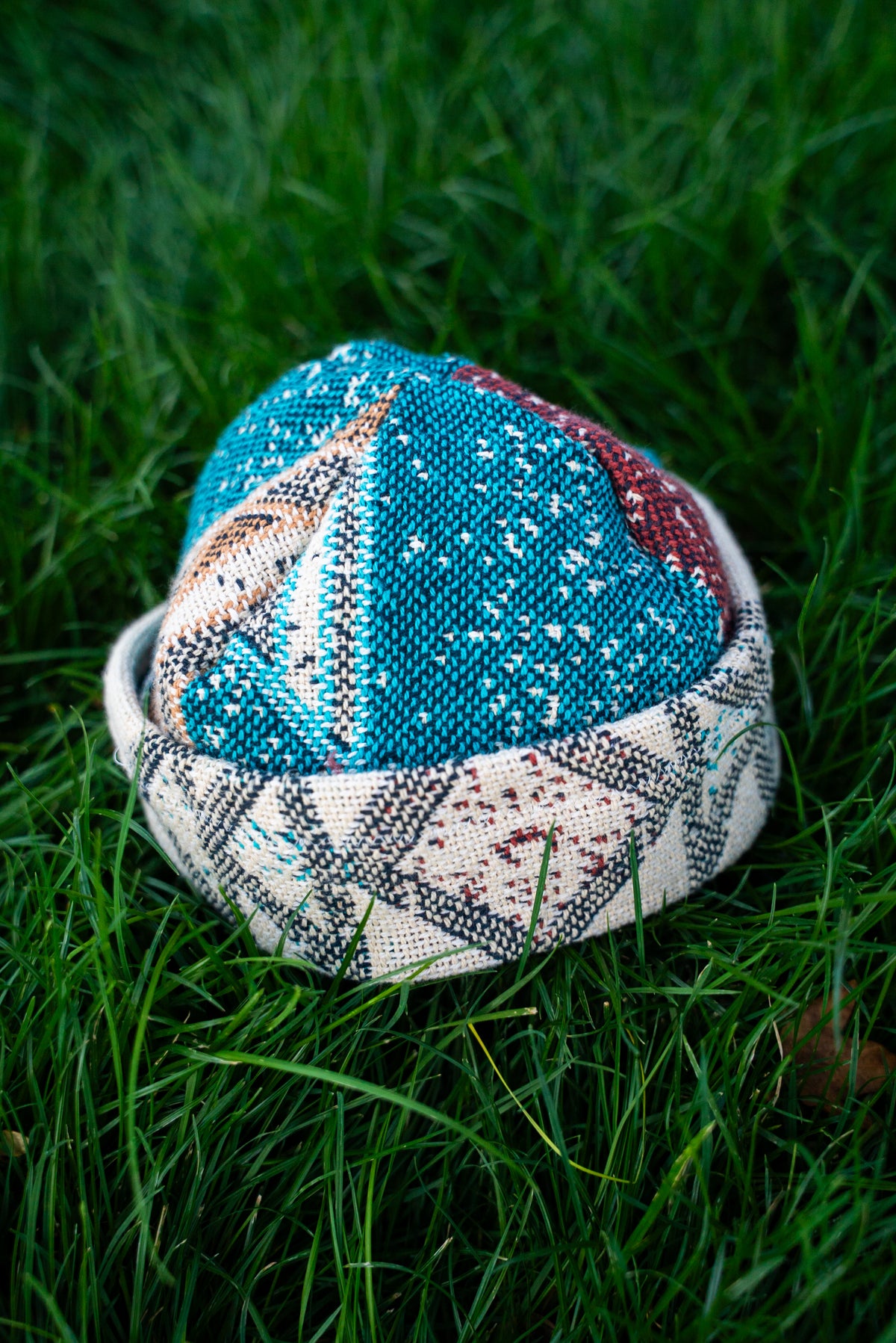 White & Teal Aztec