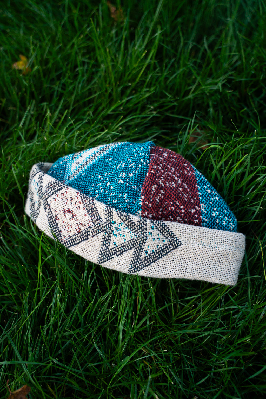 White & Teal Aztec